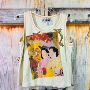 EUC Vtg Graphic Print Tank Top Large